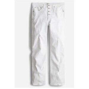 J.CREW 10" Vintage Slim Straight Jeans US 18 Size 34 White NWT Button Fly Casual